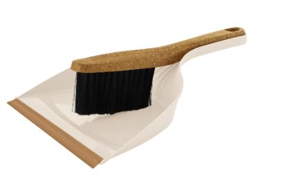 Щетка-сметка с совком Wood, с кромкой, сливочный/бук                            